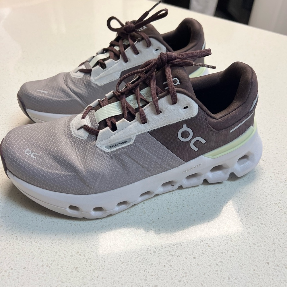 On Running Gray and Brown Athletic Shoes